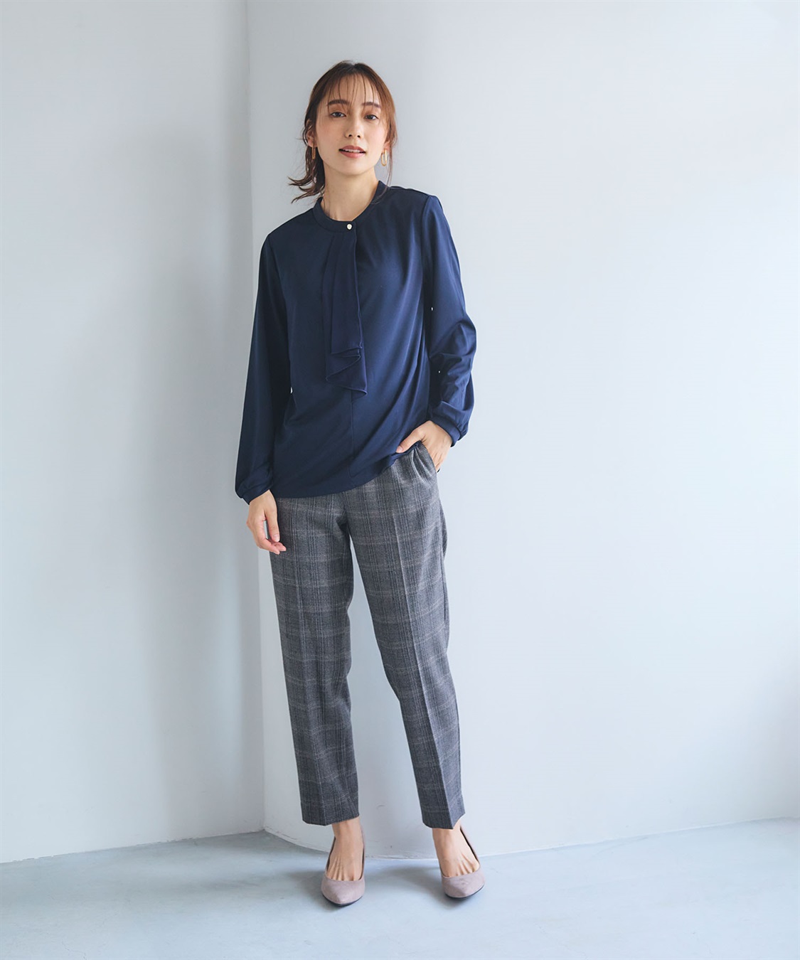 CROSS FUNCTION 《ストレッチ》エブ楽 ウールライクセンタープレステーパードパンツ【CF/クロスファンクション】_sub_24