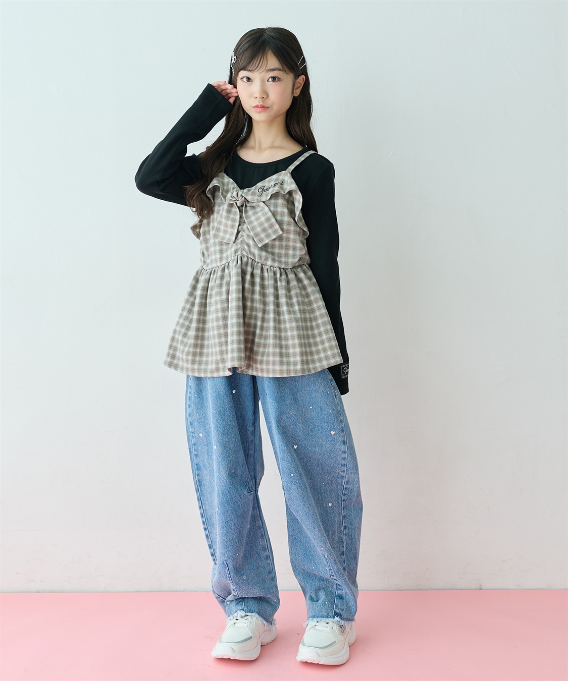 JENNI 【JENNI/ジェニィ】【セットアップ可】フロントリボンビスチェ＋リブT　_sub_20