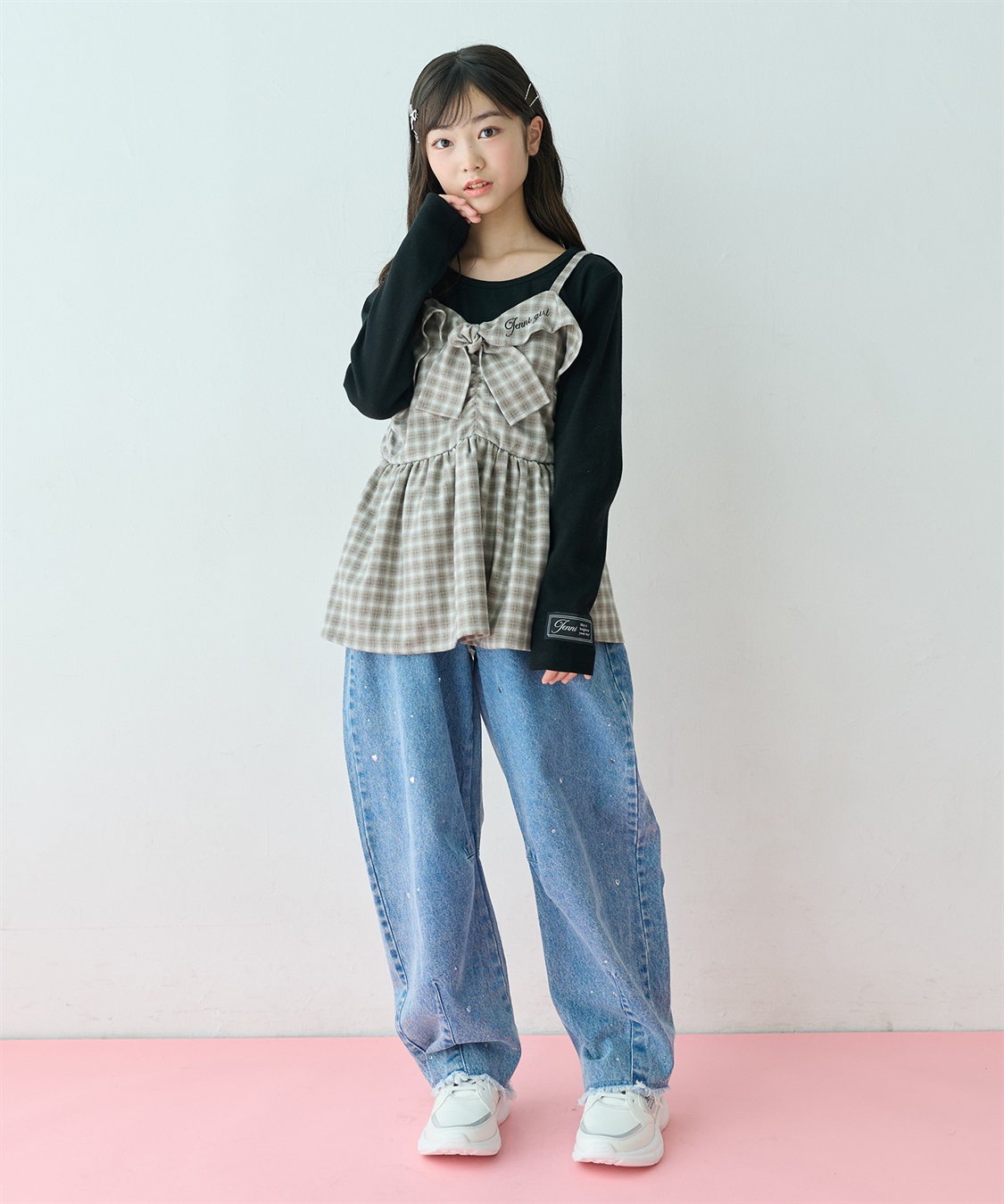 JENNI 【JENNI/ジェニィ】【セットアップ可】フロントリボンビスチェ＋リブT　_sub_21