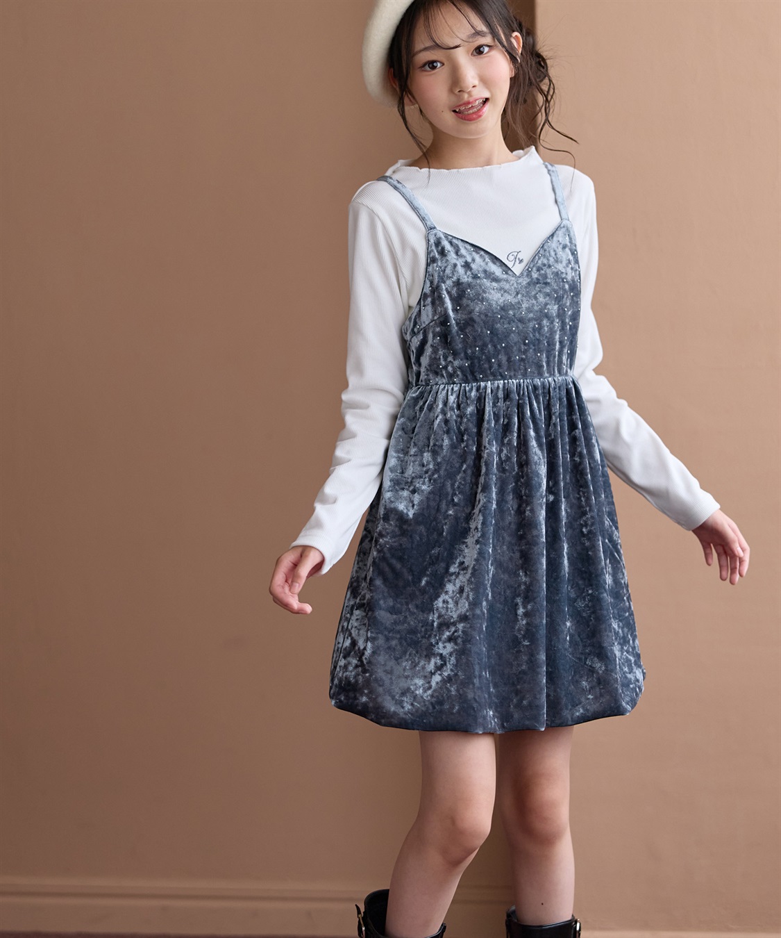 JENNI 【JENNI/ジェニィ】【9月下旬入荷】ビジュー付きキャミワンピースアンサンブル_sub_1
