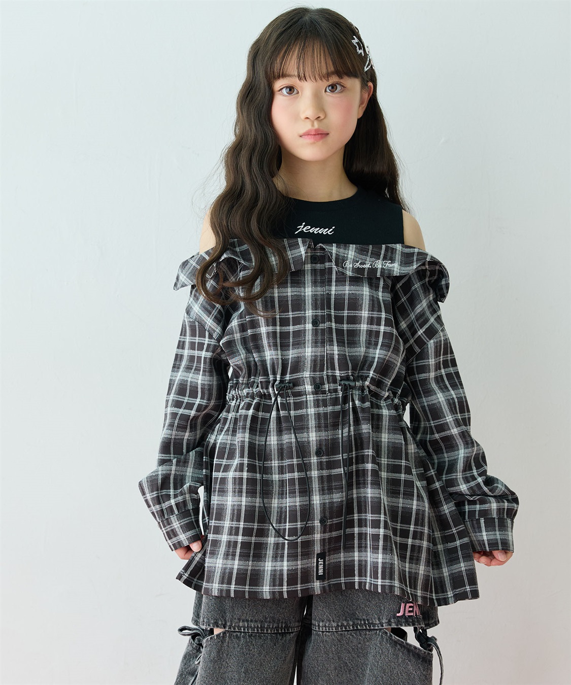 JENNI 【JENNI/ジェニィ】シャツドッキングプルオーバー　肩あき　レイヤード_sub_2