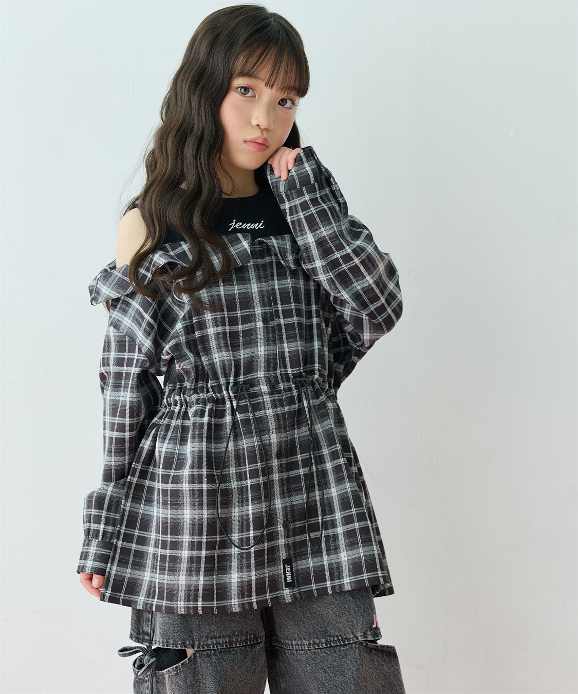 JENNI 【JENNI/ジェニィ】シャツドッキングプルオーバー　肩あき　レイヤード_sub_4