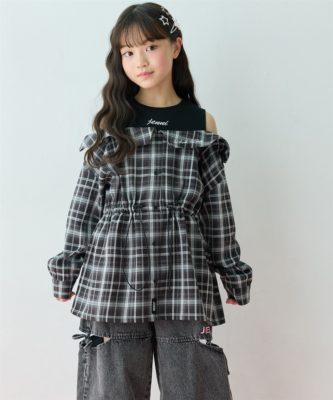 JENNI 【JENNI/ジェニィ】シャツドッキングプルオーバー　肩あき　レイヤード_sub_5