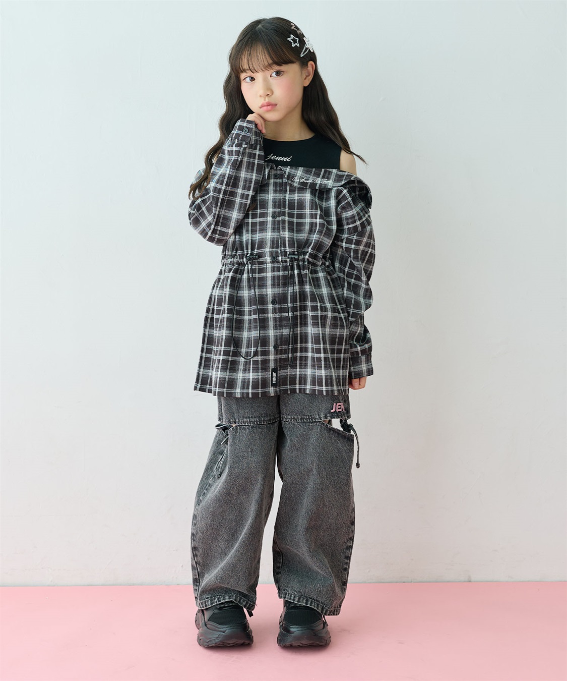 JENNI 【JENNI/ジェニィ】シャツドッキングプルオーバー　肩あき　レイヤード_sub_10