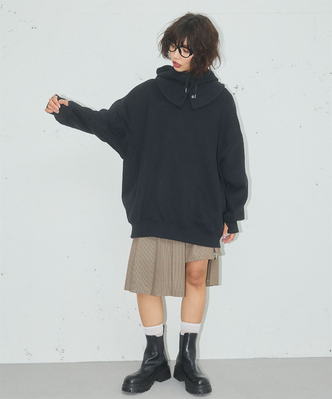 ELLEgirl 《ユニセックス》バラクラバ付きオーバーサイズスウェット_sub_16