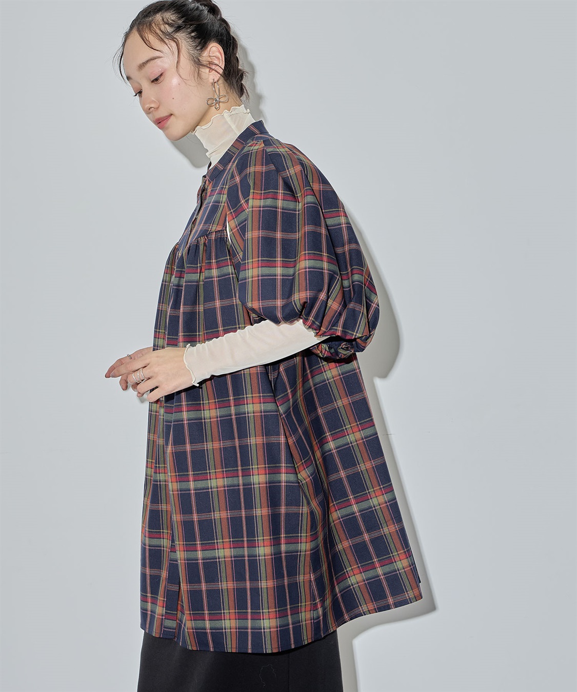 ELLEgirl ボレロSETチェックシャツチュニック_sub_2
