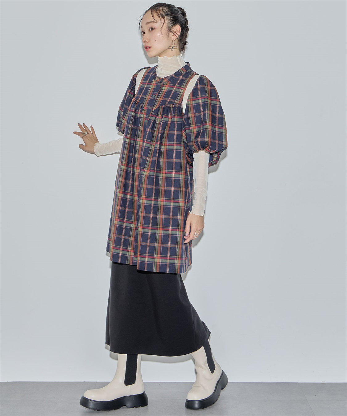 ELLEgirl ボレロSETチェックシャツチュニック_sub_4
