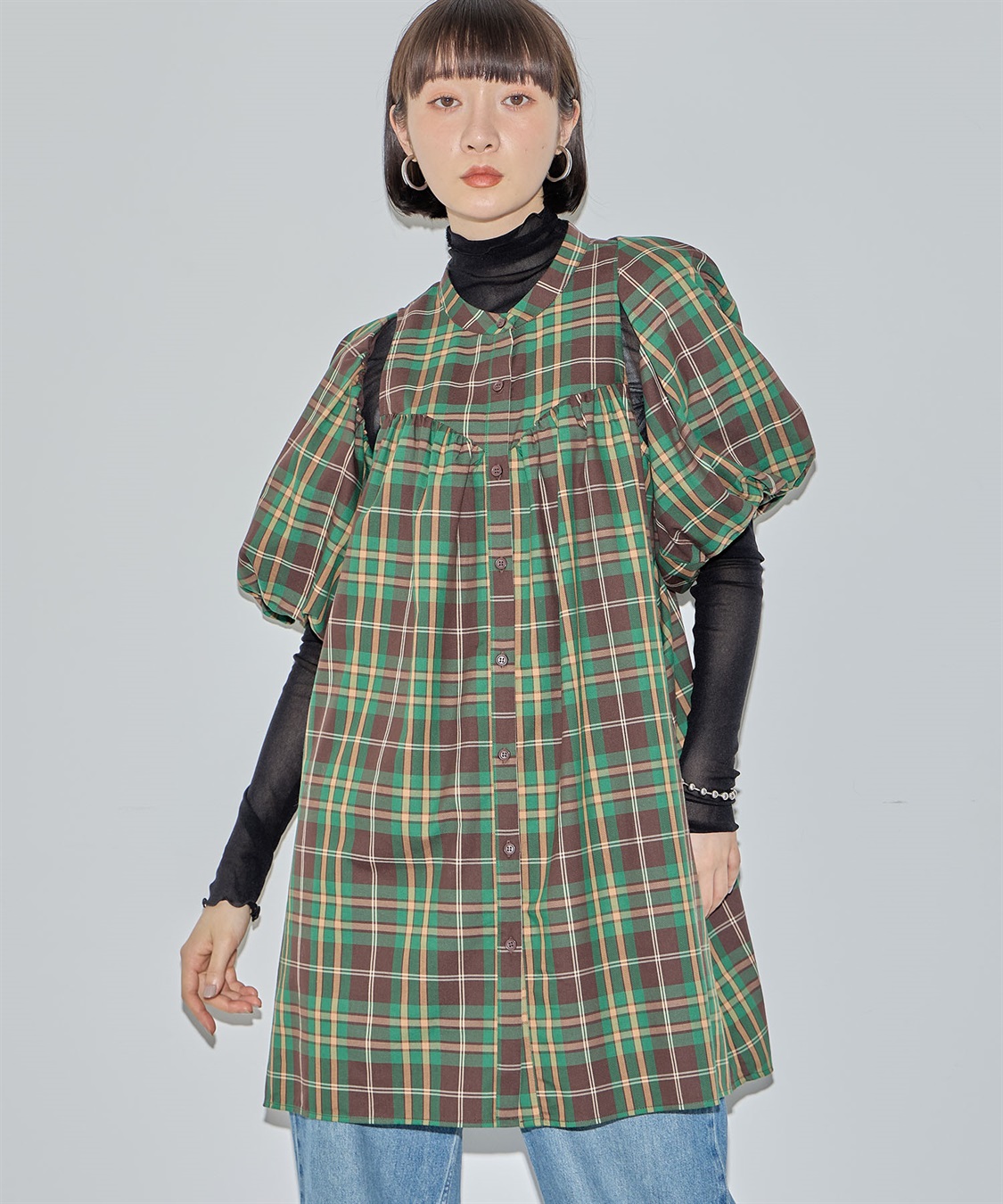 ELLEgirl ボレロSETチェックシャツチュニック_sub_7