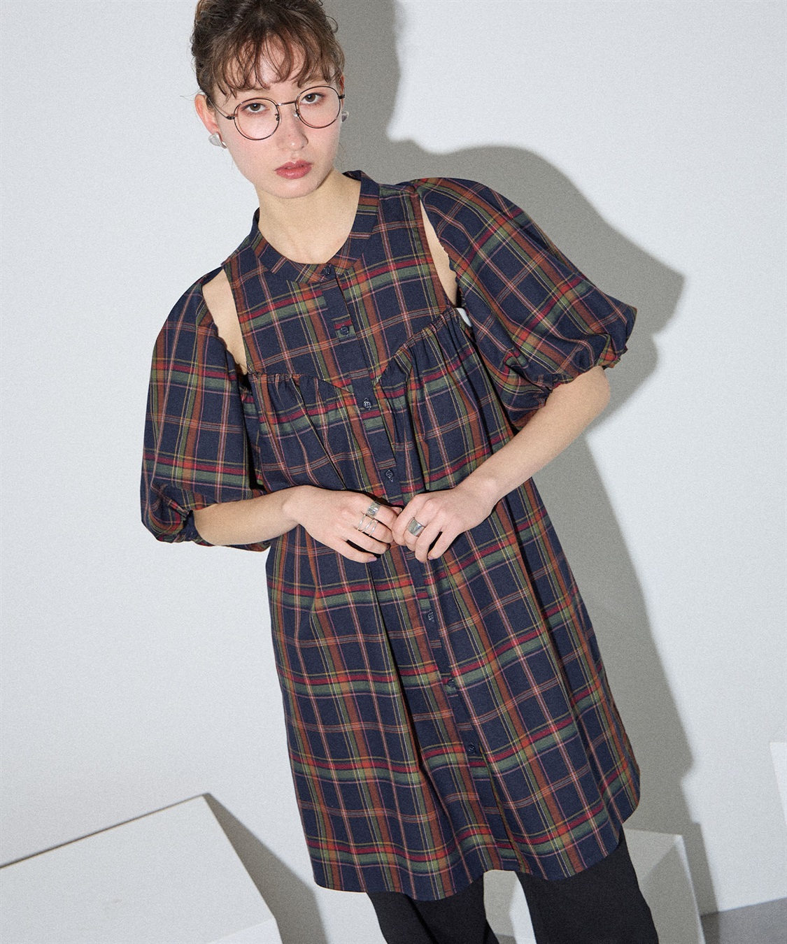 ELLEgirl ボレロSETチェックシャツチュニック_sub_11