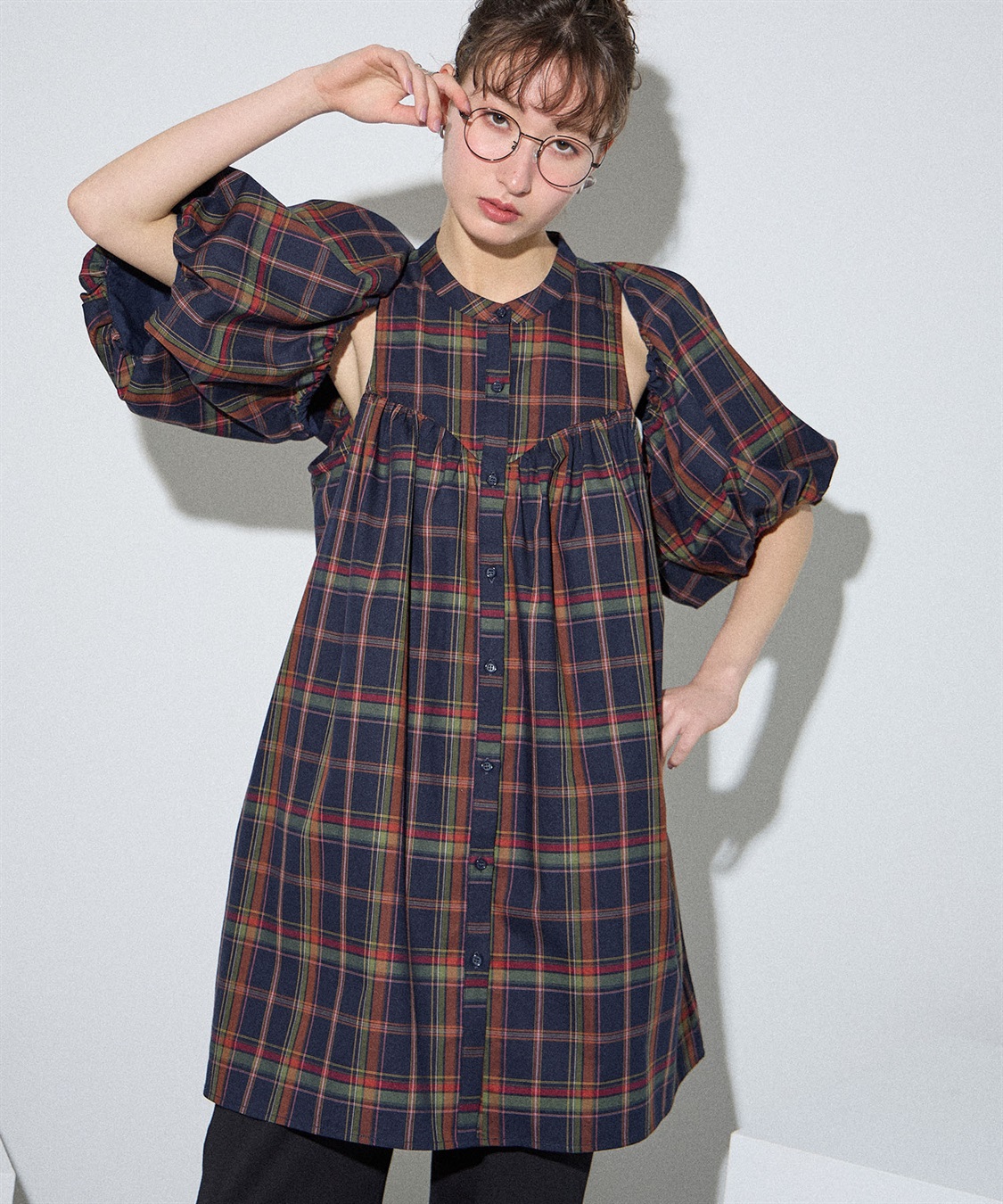 ELLEgirl ボレロSETチェックシャツチュニック_sub_12