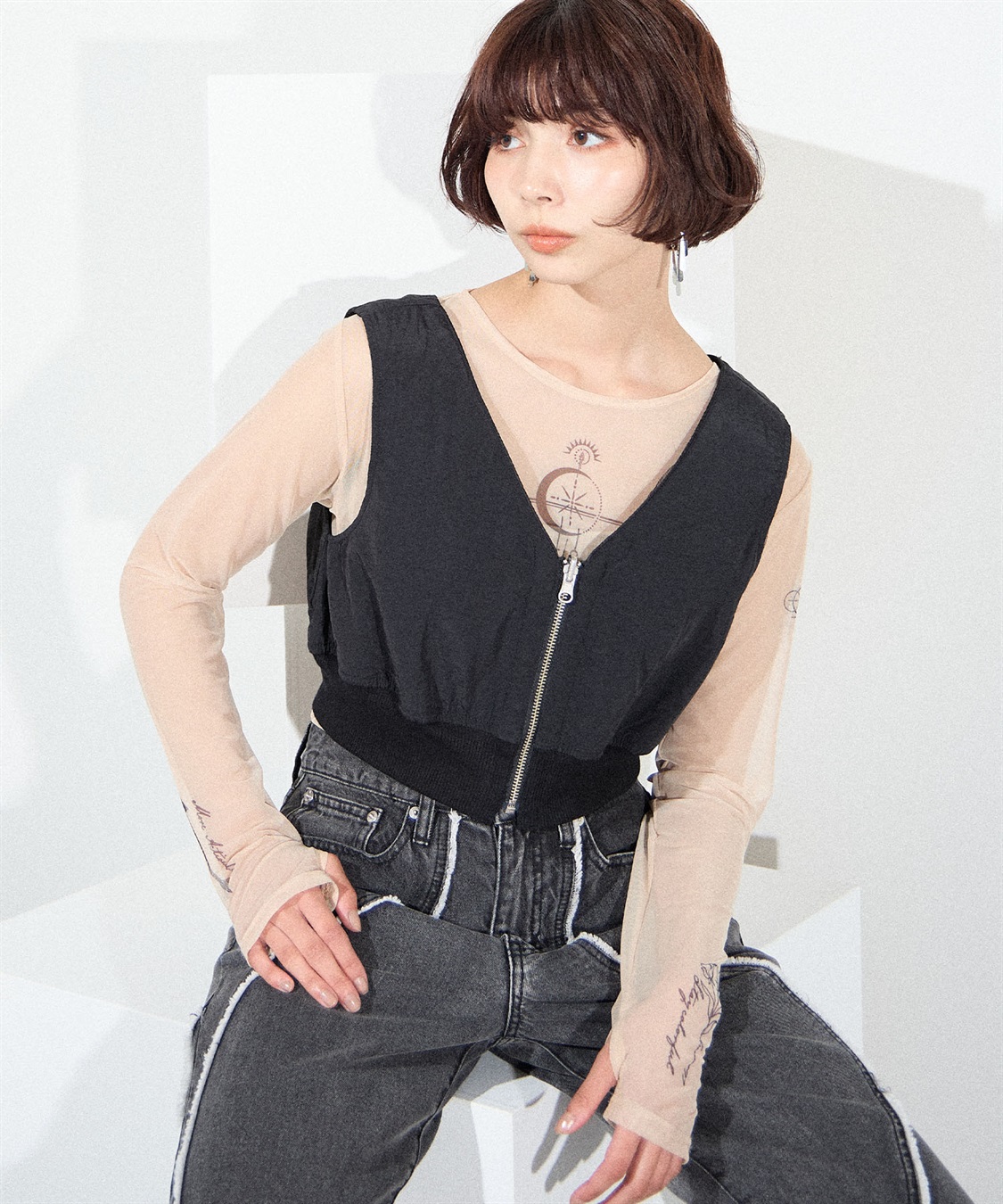 ELLEgirl リバーシブルMA-1ビスチェ●セットアップ対応●_sub_12