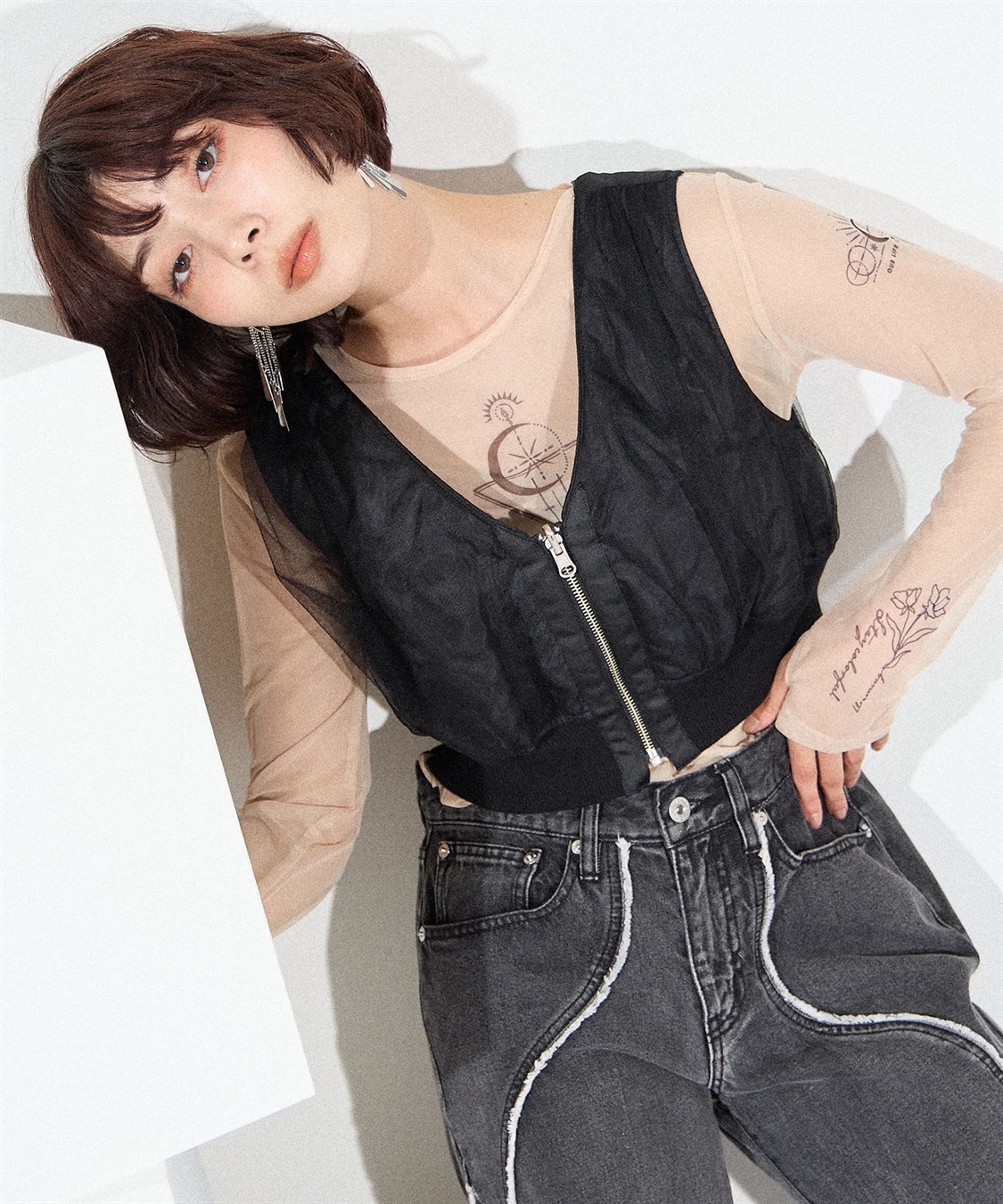 ELLEgirl リバーシブルMA-1ビスチェ●セットアップ対応●_sub_13