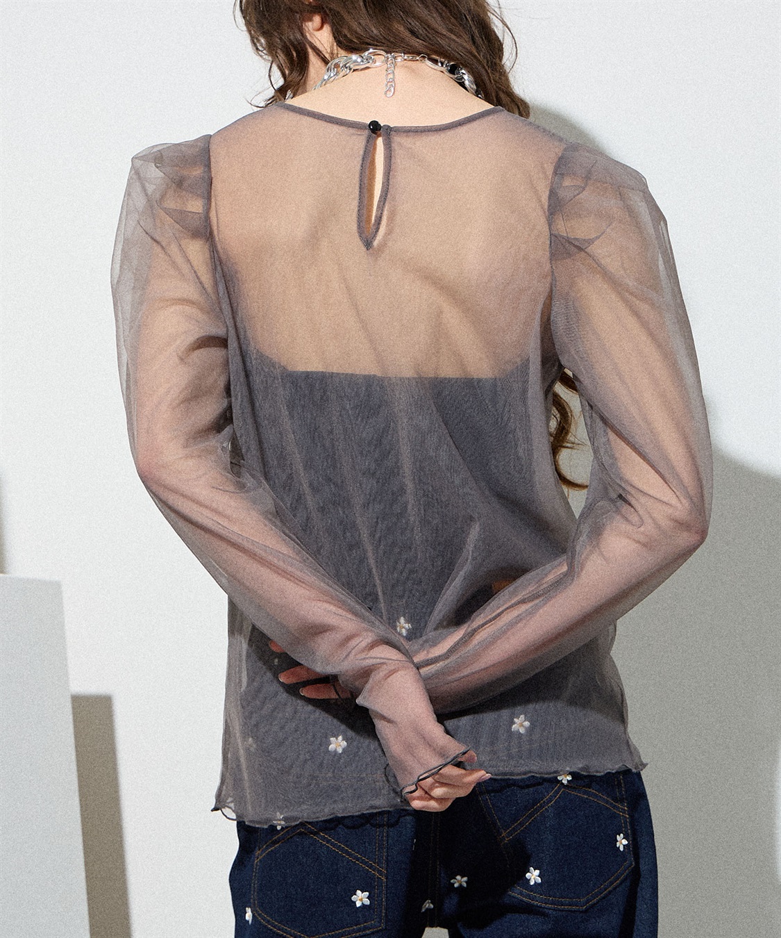 ELLEgirl 配色ダブルチュールパフスリーブトップス_sub_13