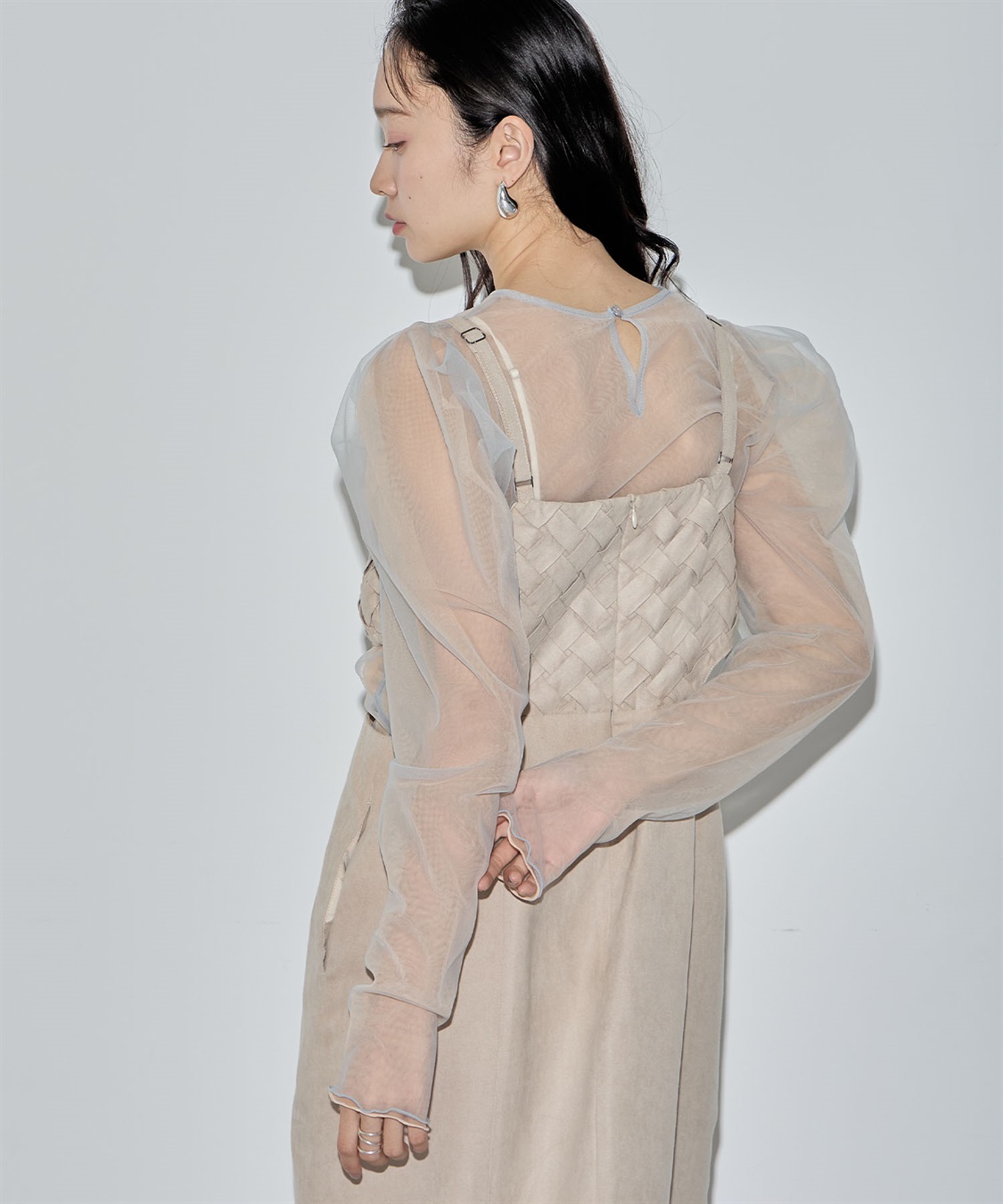 ELLEgirl 配色ダブルチュールパフスリーブトップス_sub_26