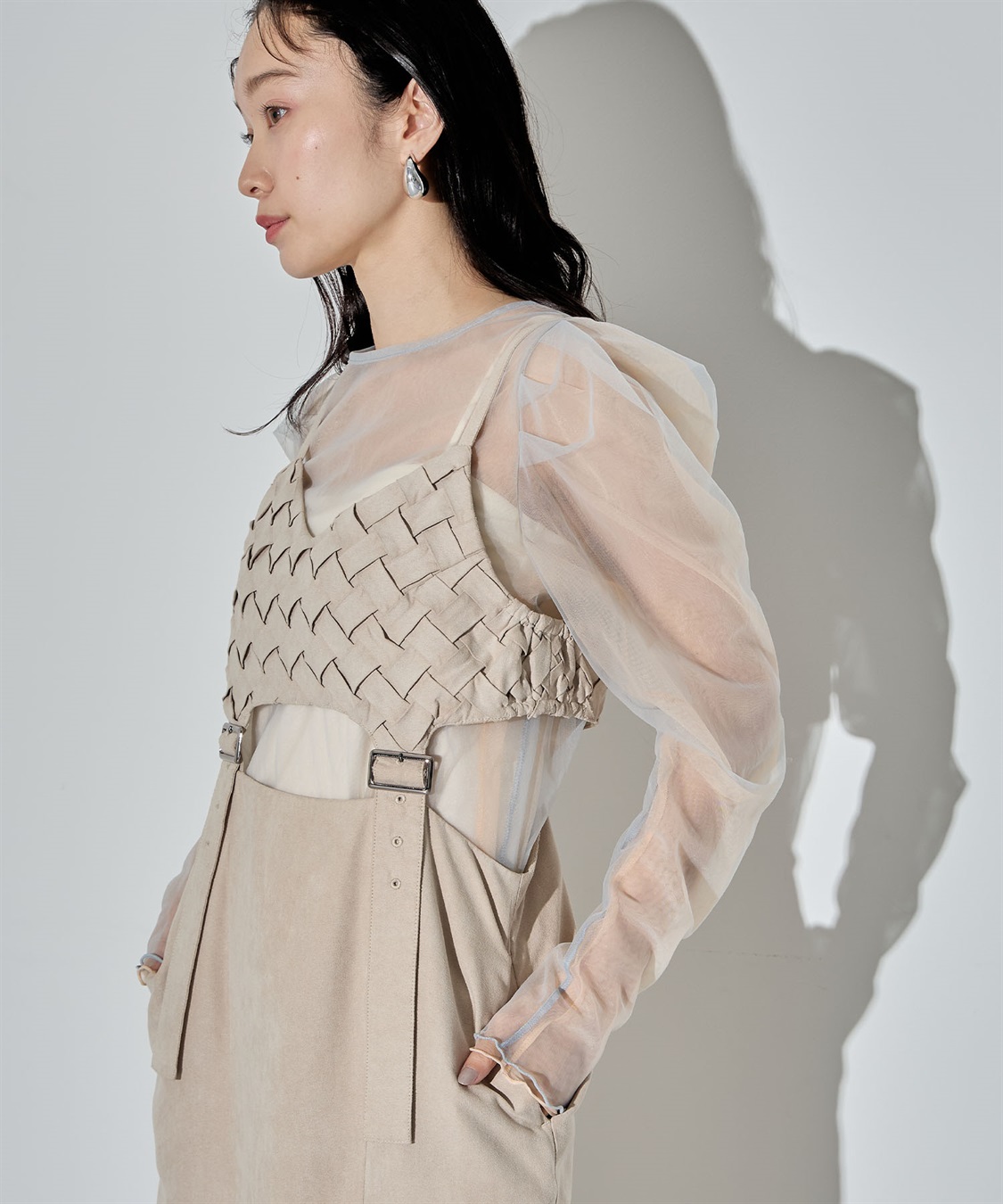 ELLEgirl 配色ダブルチュールパフスリーブトップス_sub_27