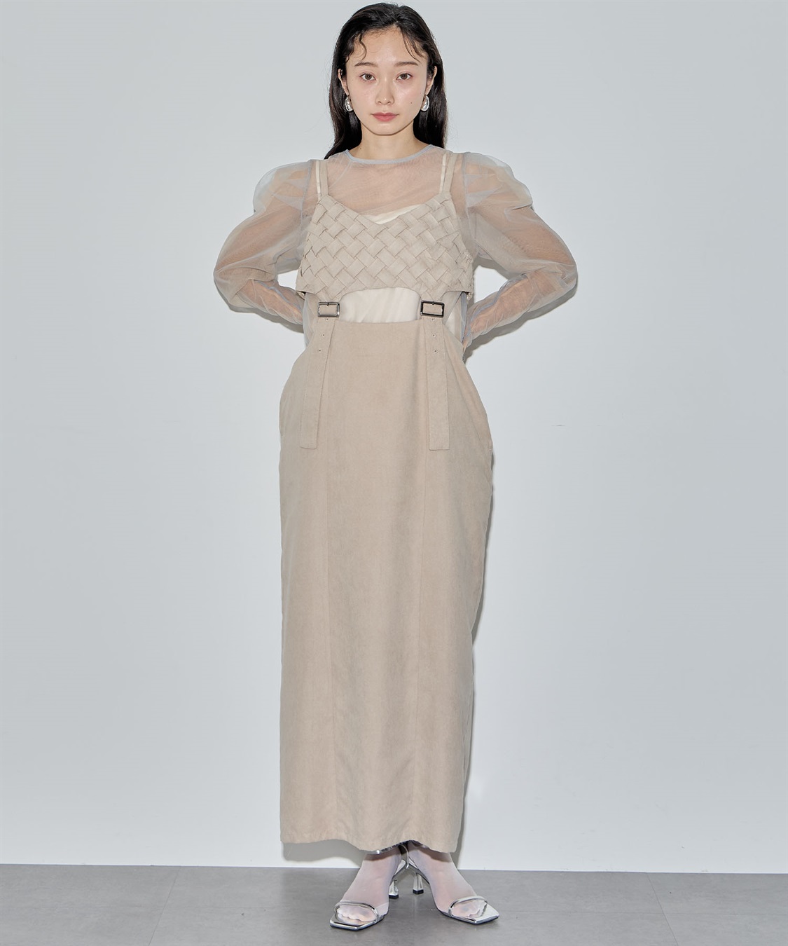 ELLEgirl 配色ダブルチュールパフスリーブトップス_sub_28