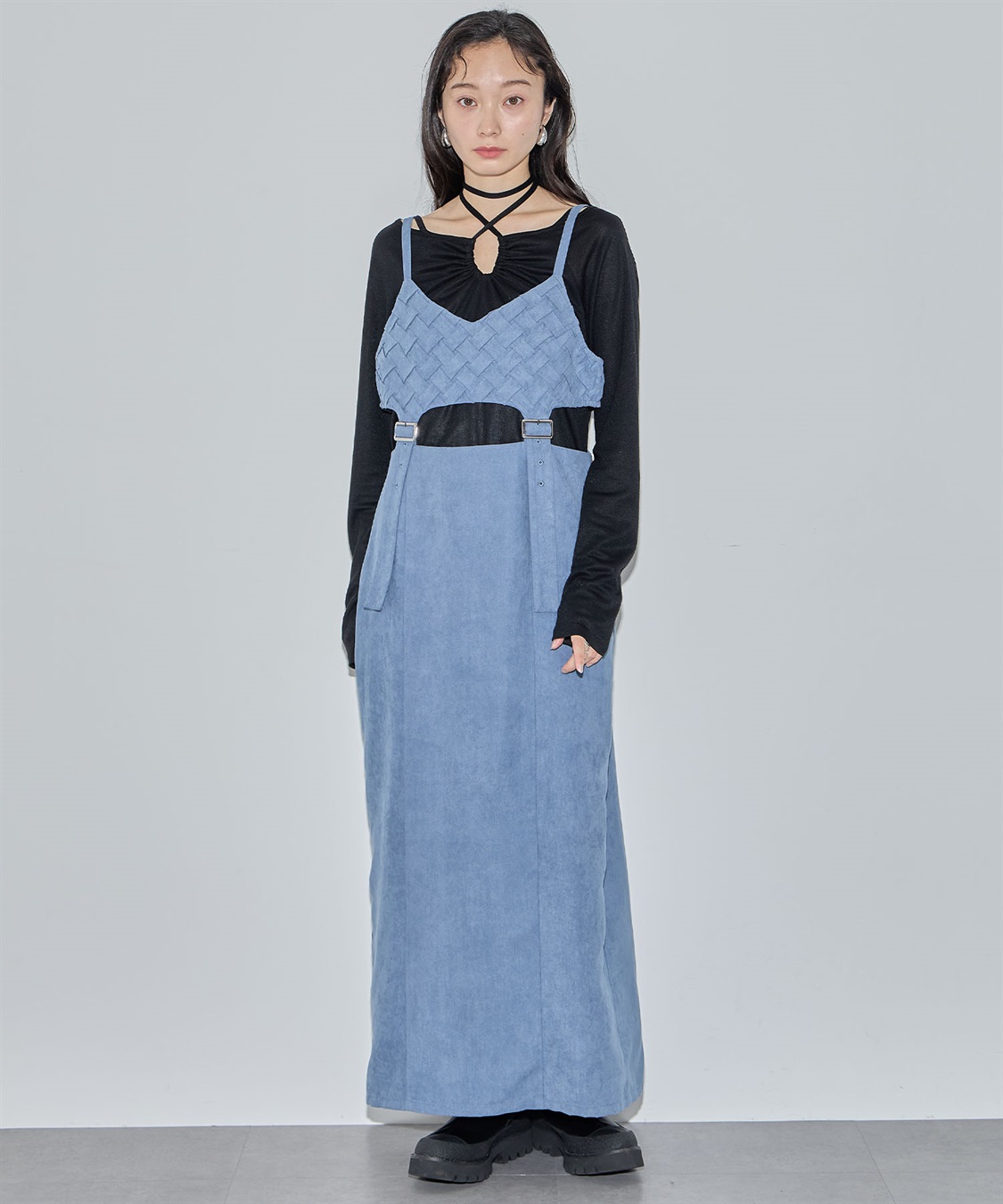 ELLEgirl カットワークプリーツジャンパースカート_sub_3