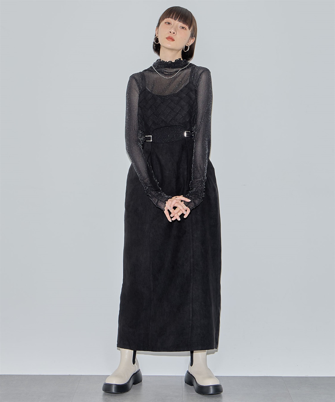 ELLEgirl カットワークプリーツジャンパースカート_sub_8