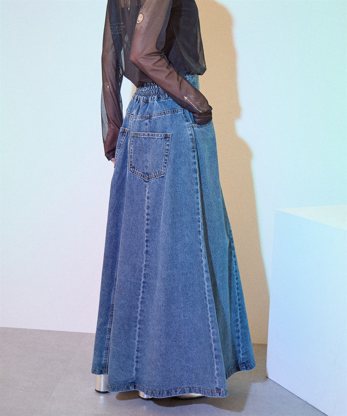 ELLEgirl コルセットフレアデニムスカート_sub_16