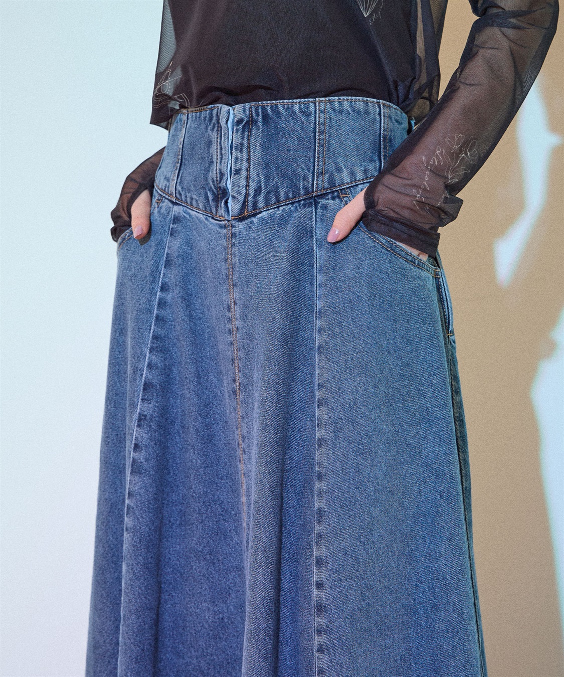 ELLEgirl コルセットフレアデニムスカート_sub_18