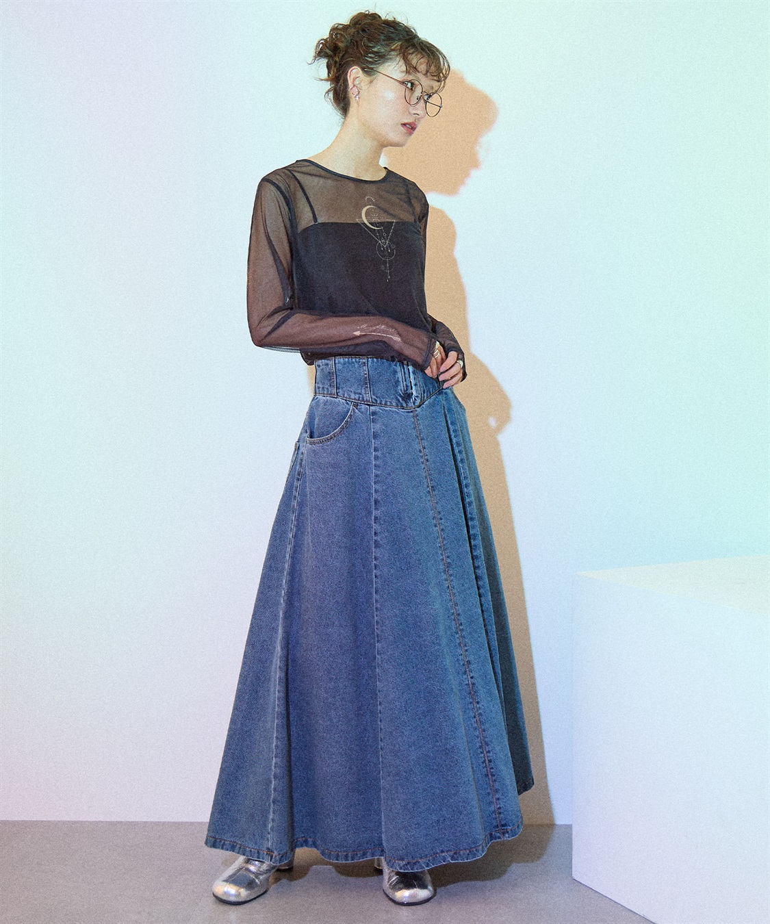 ELLEgirl コルセットフレアデニムスカート_sub_21