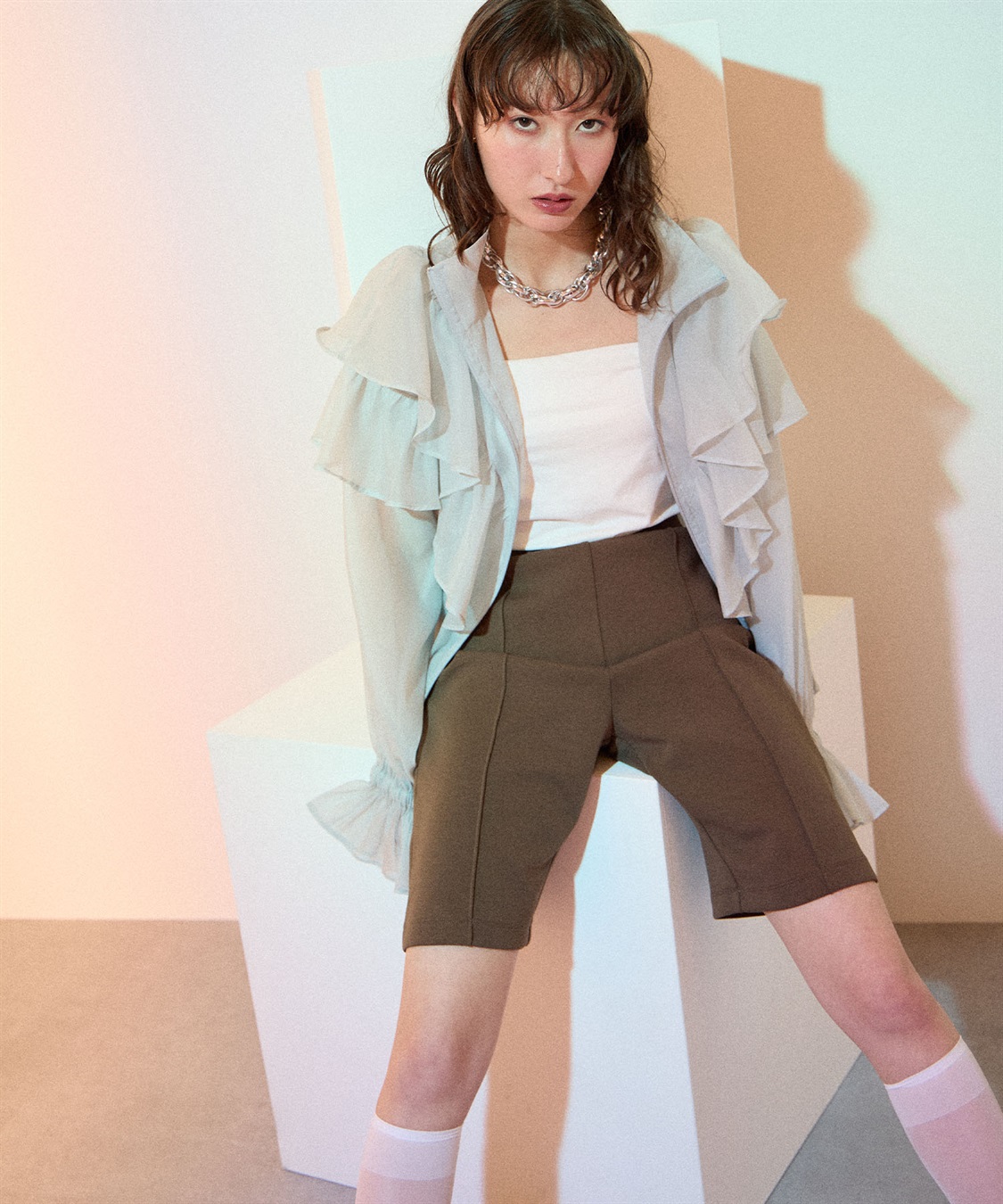 ELLEgirl センターシームハーフパンツ_sub_8