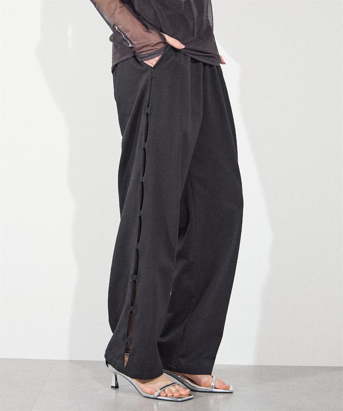 ELLEgirl サイドカットスウェットワイドパンツ_sub_12