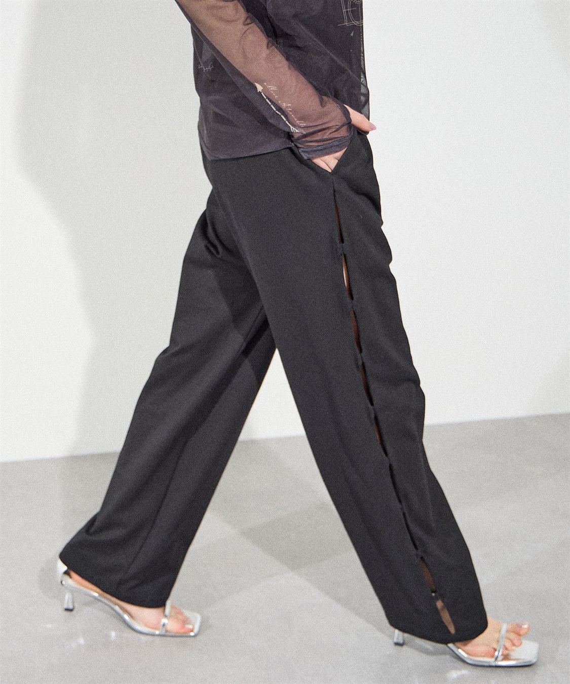 ELLEgirl サイドカットスウェットワイドパンツ_sub_14