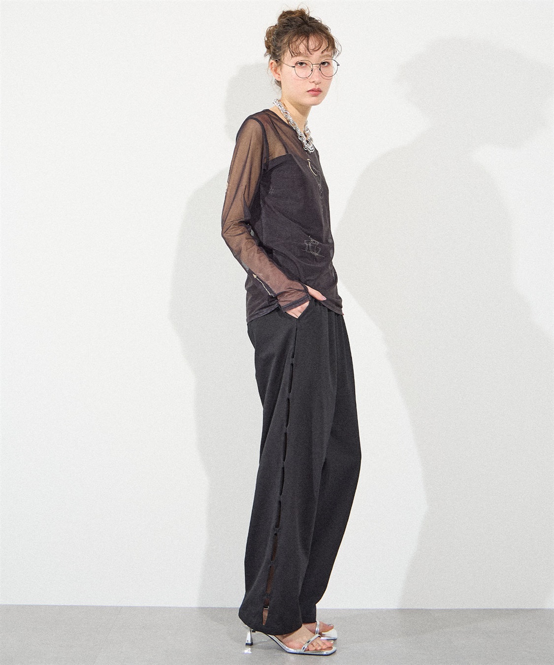 ELLEgirl サイドカットスウェットワイドパンツ_sub_16