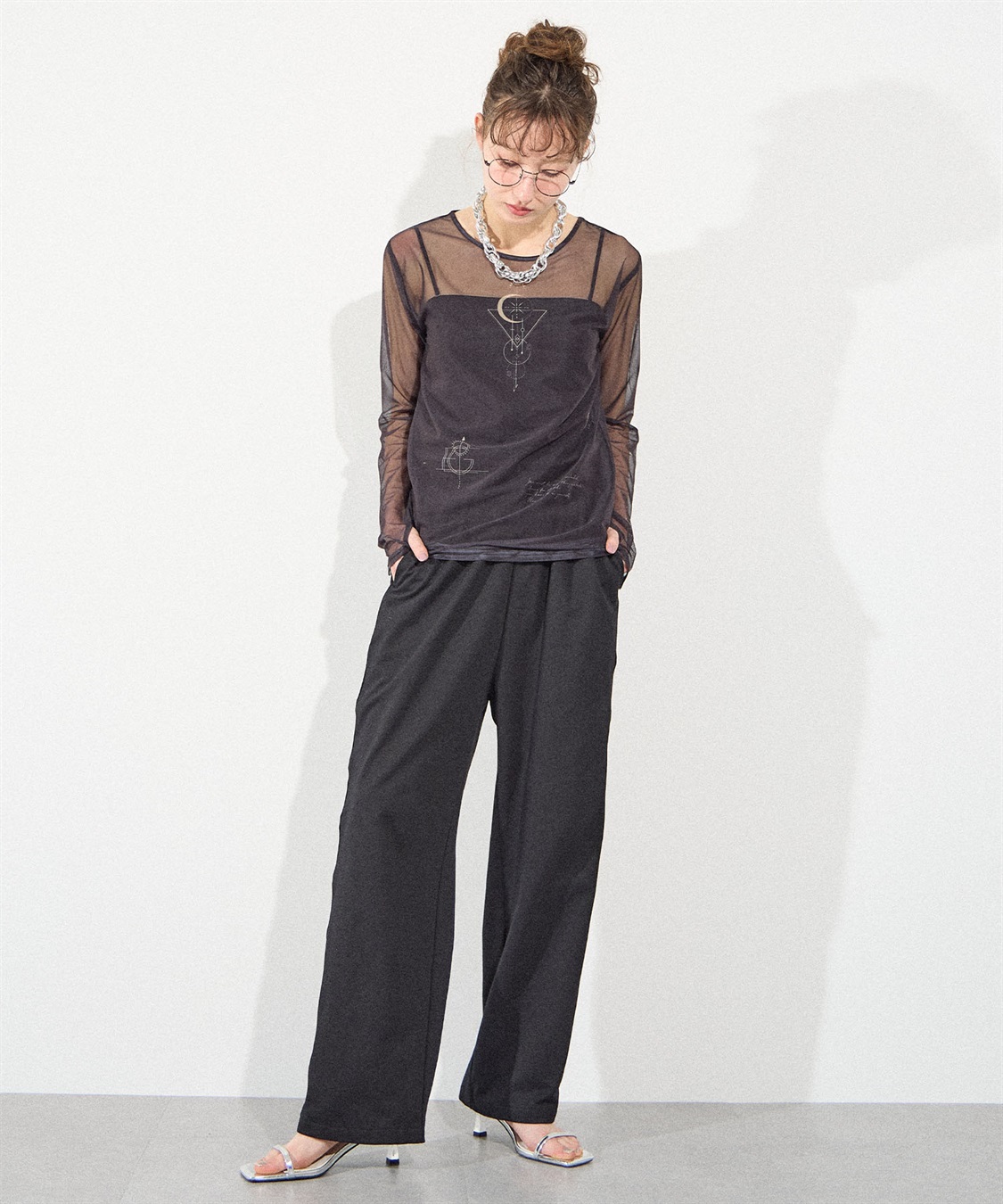 ELLEgirl サイドカットスウェットワイドパンツ_sub_17