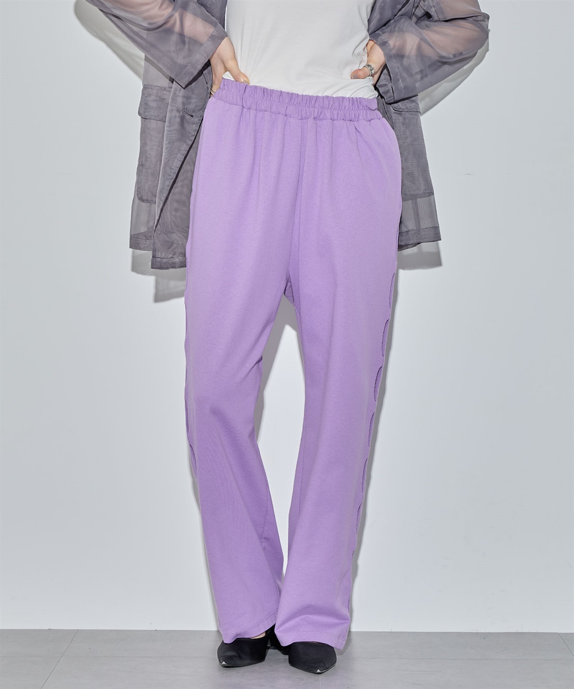 ELLEgirl サイドカットスウェットワイドパンツ_sub_24