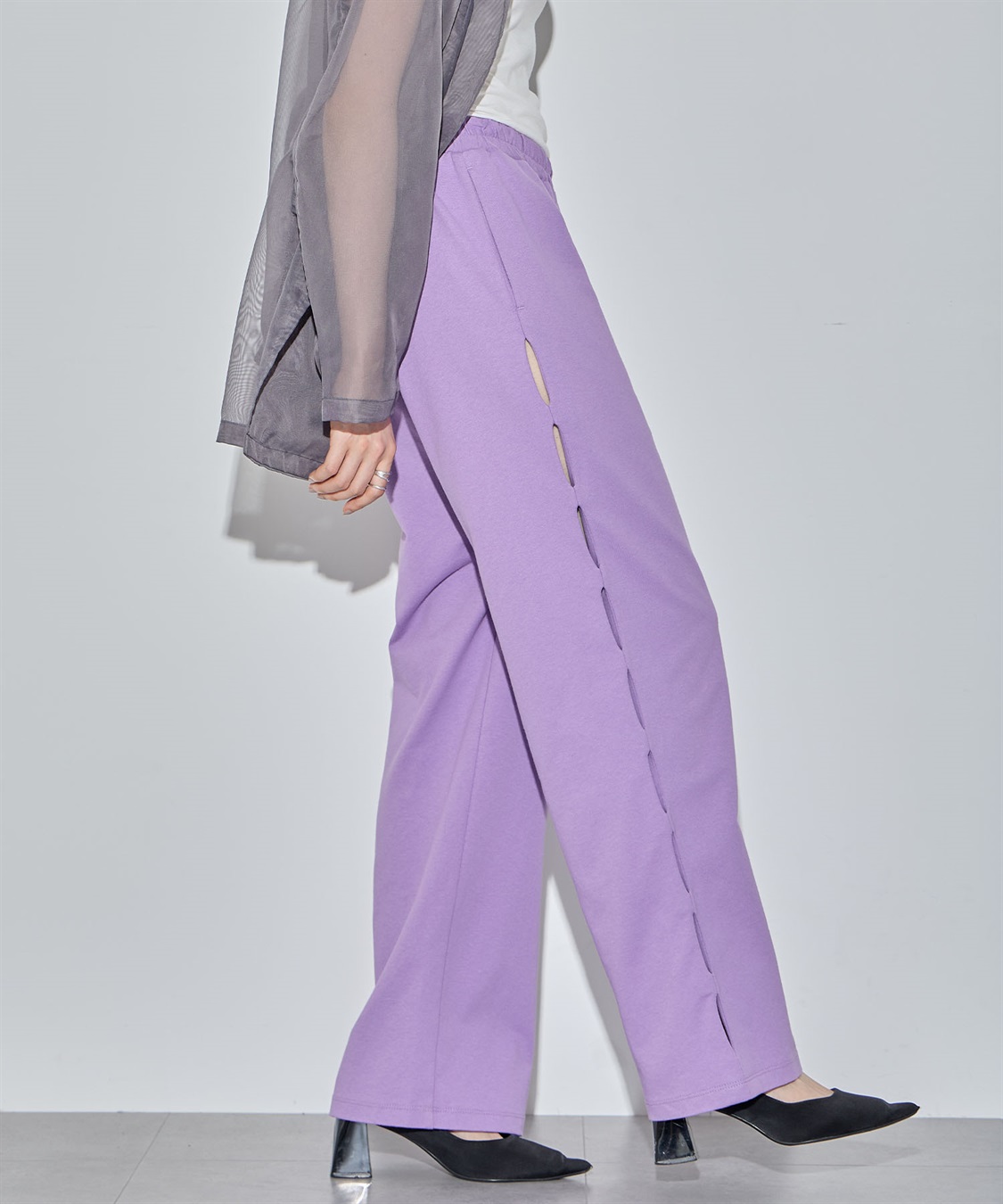 ELLEgirl サイドカットスウェットワイドパンツ_sub_25