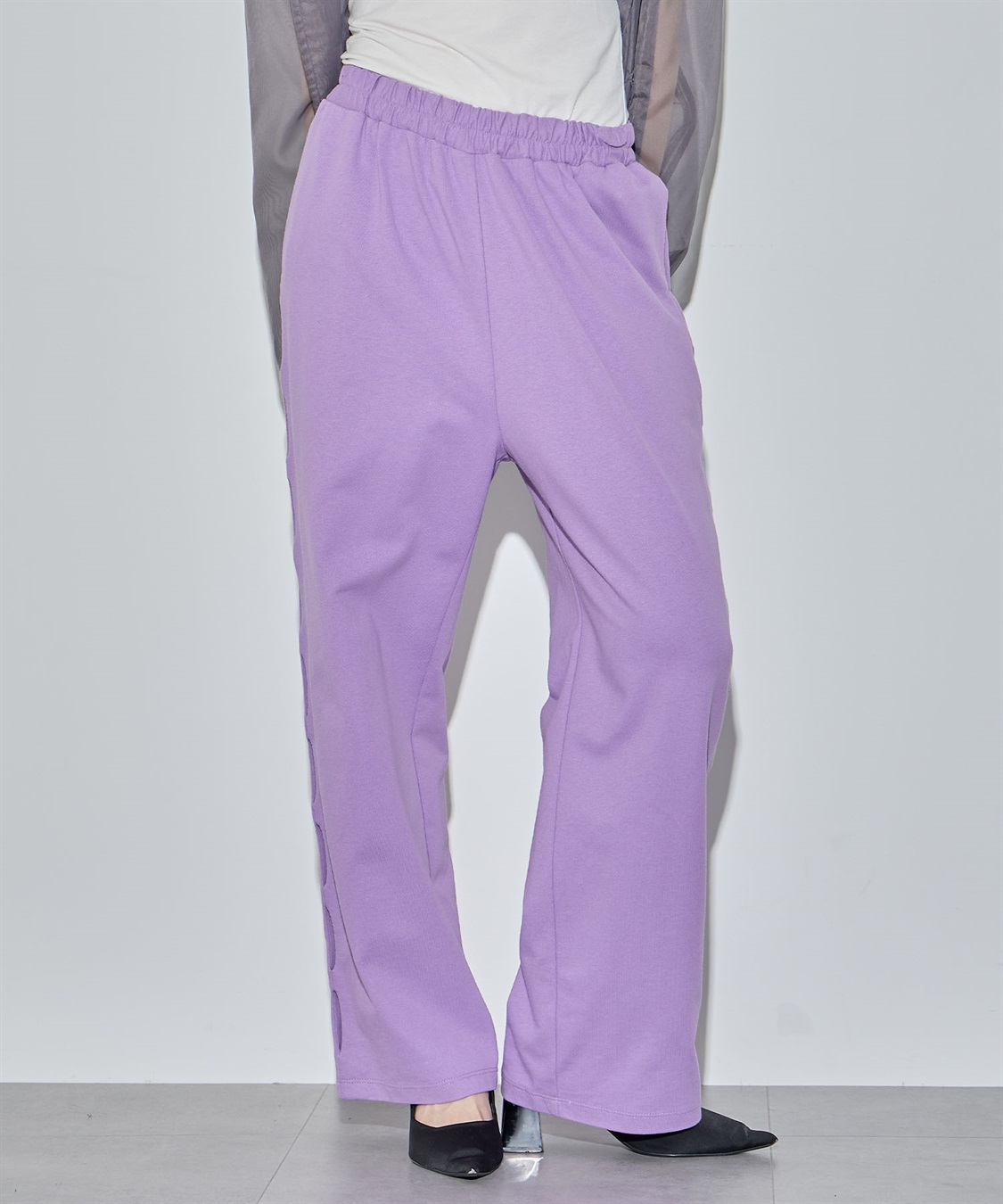 ELLEgirl サイドカットスウェットワイドパンツ_sub_26