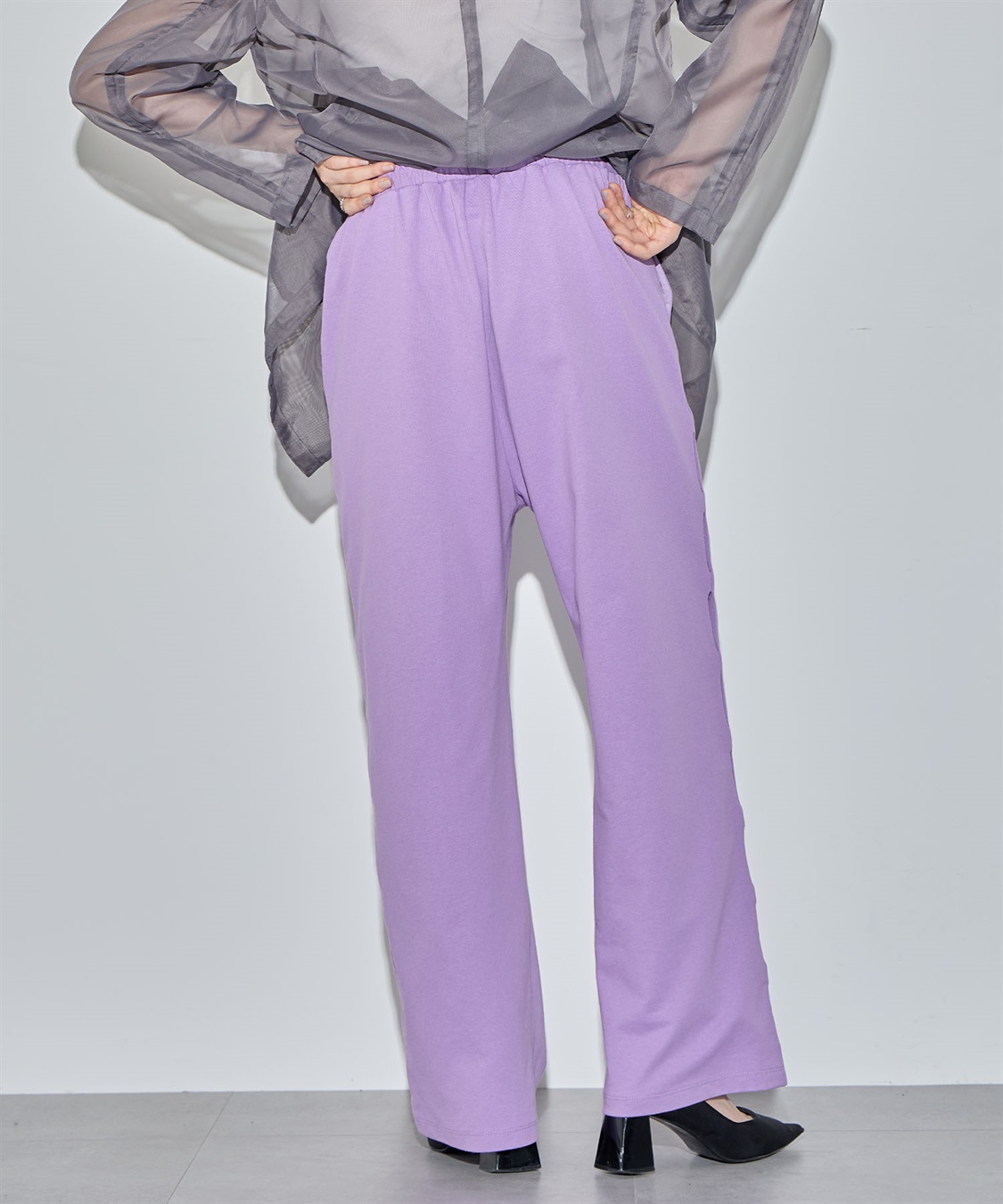 ELLEgirl サイドカットスウェットワイドパンツ_sub_27