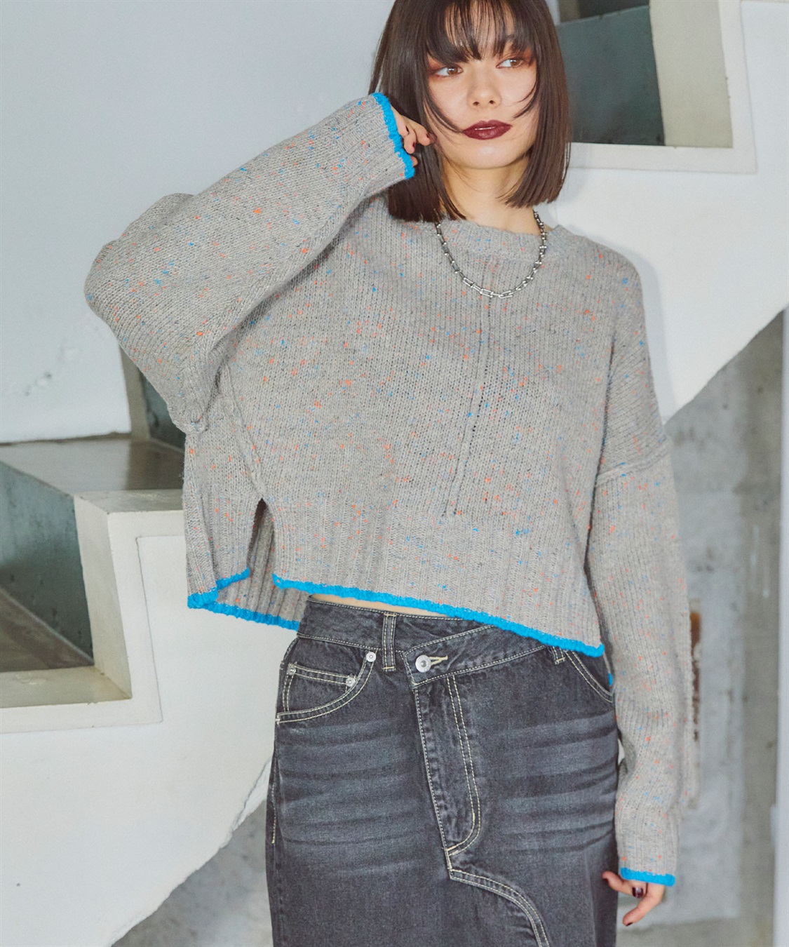 ELLEgirl カラーネップニットプルオーバー カラーネップニットプルオーバー ELLEgirl｜クロスプラス公式