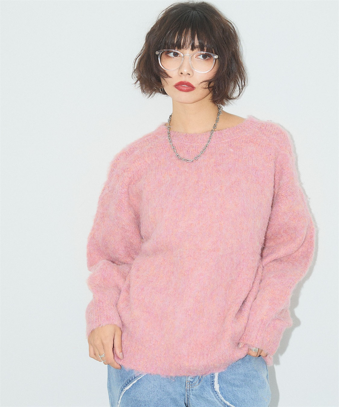 ELLEgirl 《ユニセックス》シャギーニットカーディガン_sub_10