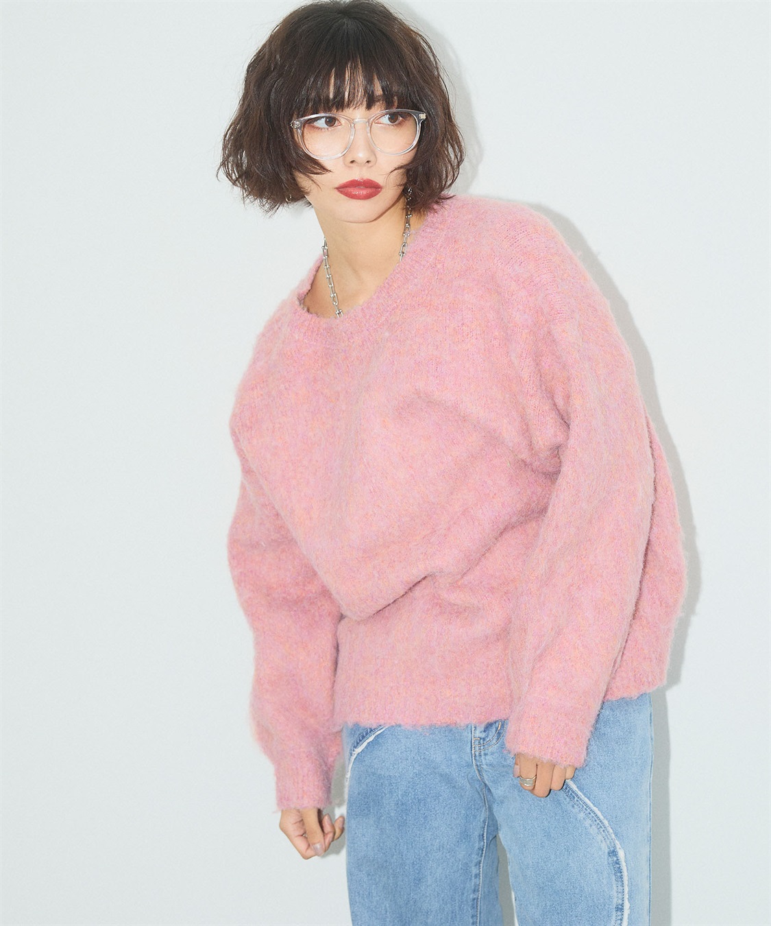 ELLEgirl 《ユニセックス》シャギーニットカーディガン_sub_11