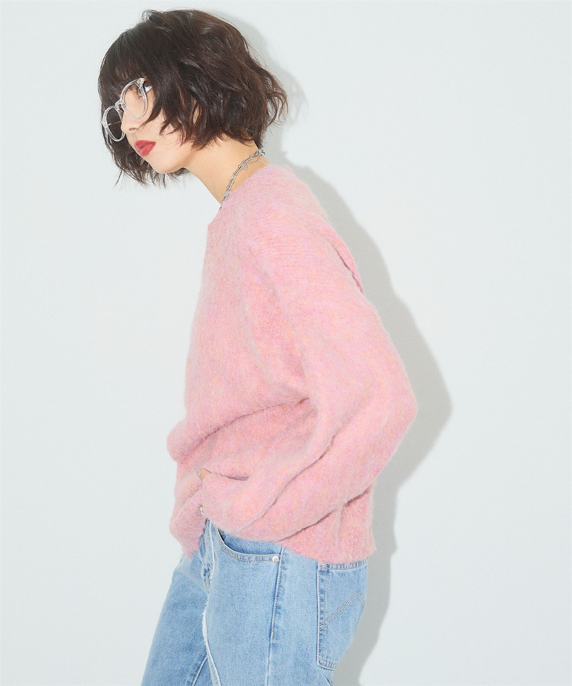 ELLEgirl 《ユニセックス》シャギーニットカーディガン_sub_12