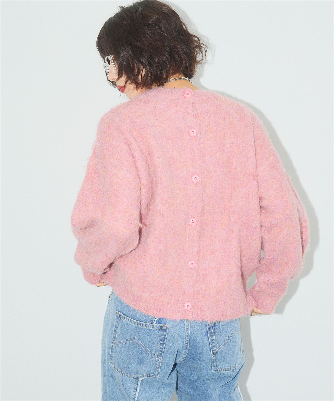 ELLEgirl 《ユニセックス》シャギーニットカーディガン_sub_13