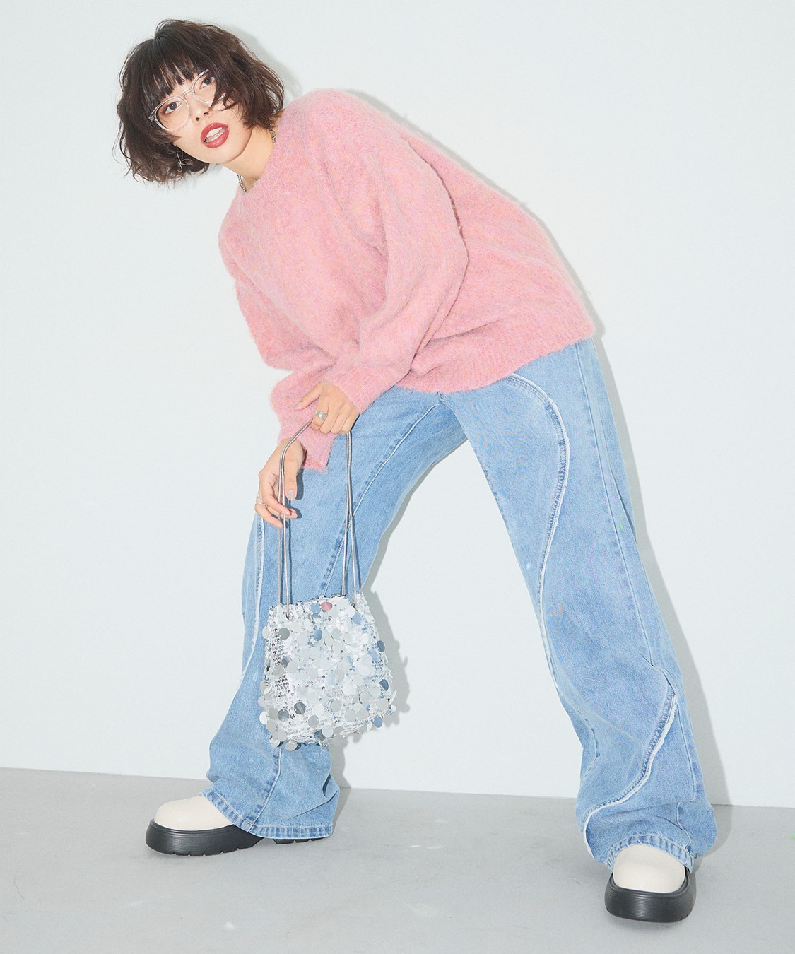 ELLEgirl 《ユニセックス》シャギーニットカーディガン_sub_14