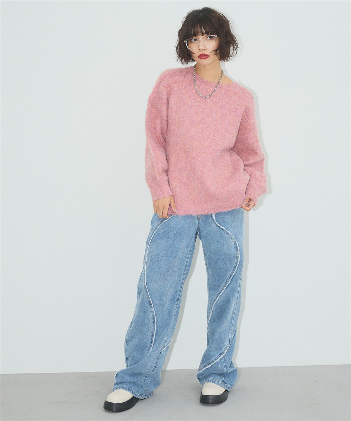 ELLEgirl 《ユニセックス》シャギーニットカーディガン_sub_15