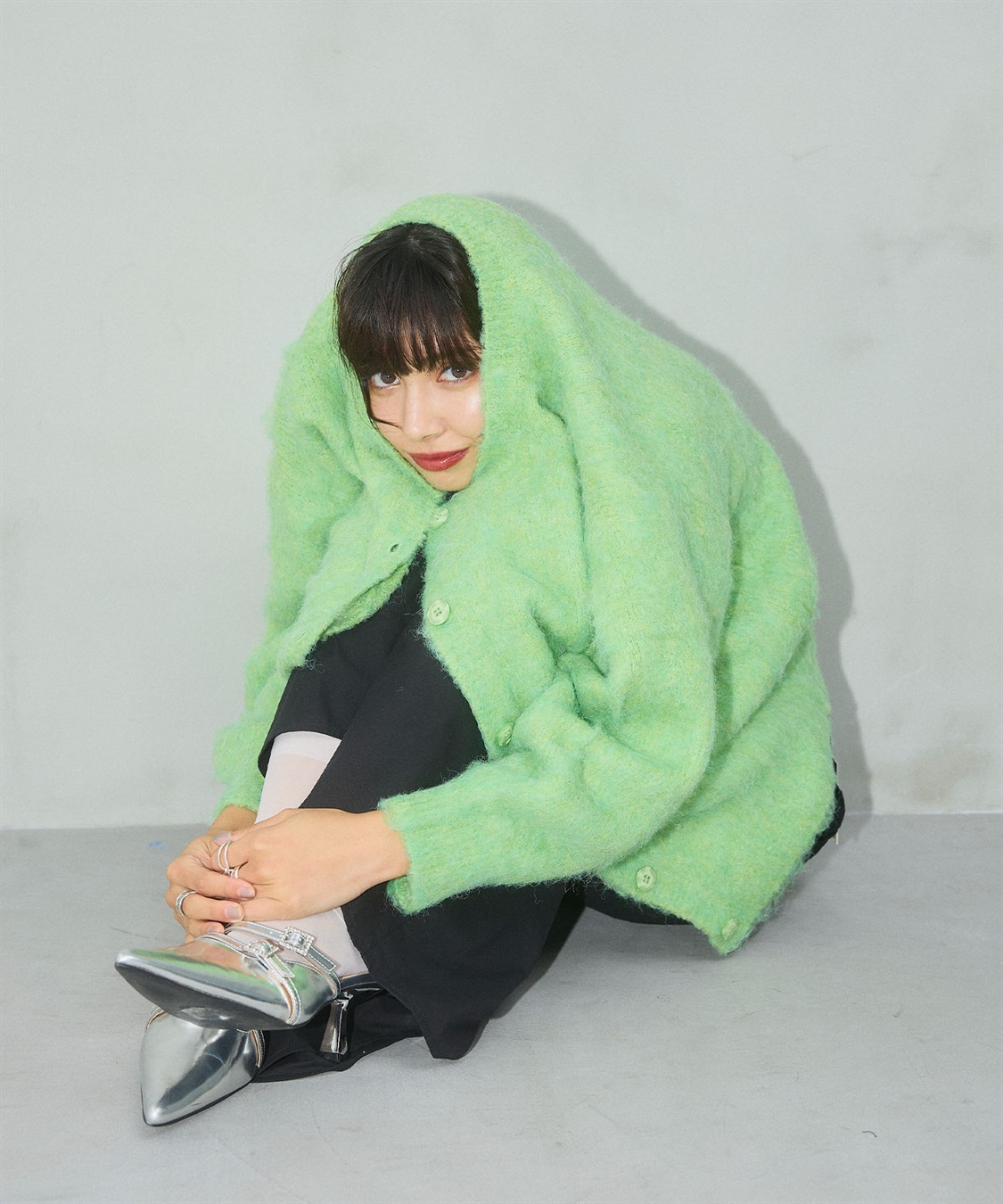 ELLEgirl 《ユニセックス》シャギーニットカーディガン_sub_20