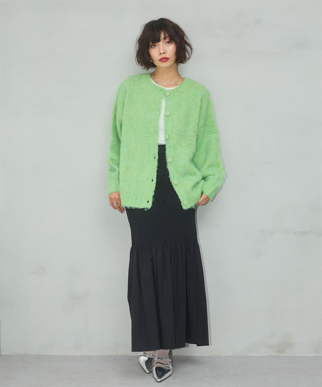 ELLEgirl 《ユニセックス》シャギーニットカーディガン_sub_22