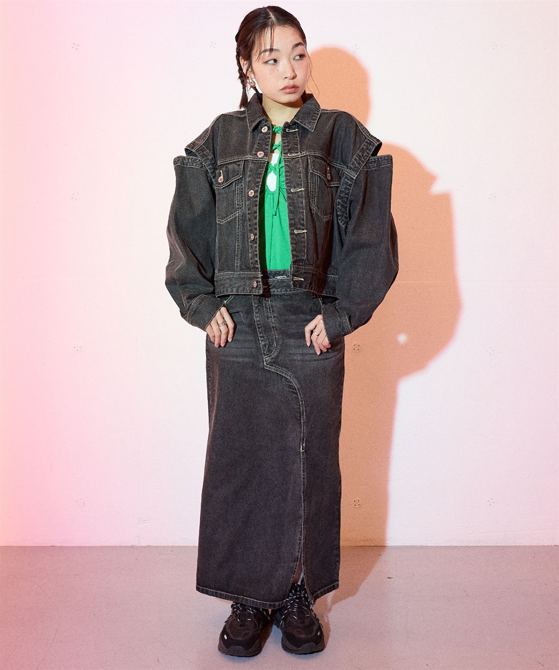 LLL LAB Denim Jacket & Skirt デニムジャケット LLL LAB Denim Jacket & Skirt デニムジャケット