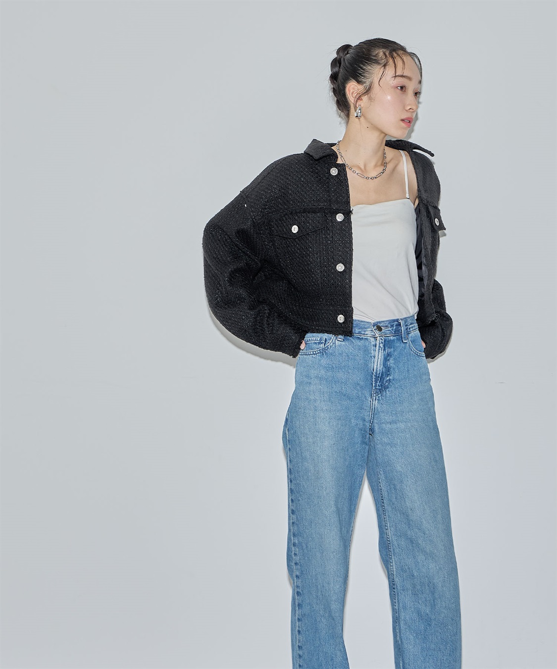 ツイードショートジャケット○セットアップ対応○ ELLEgirl