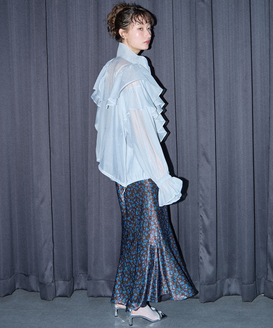 【ME&ME COUTURE】美品　花柄　マーメイド　ロングスカート！ ME&ME COUTURE】美品 花柄 マーメイド ロングスカート