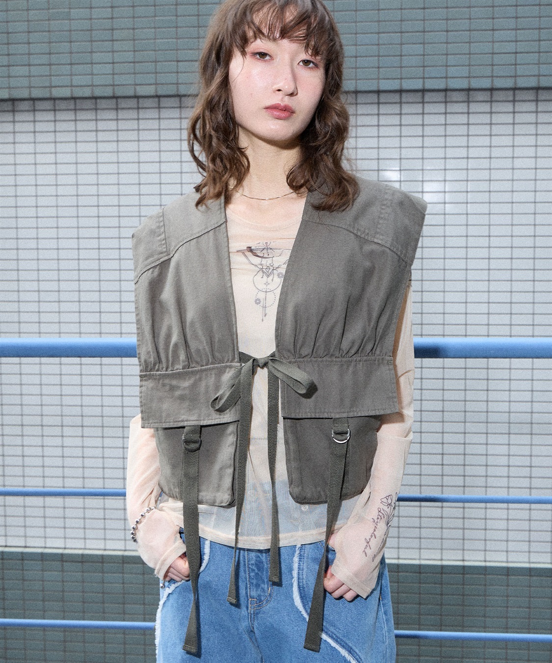 ELLEgirl ミリタリ―リメイク風ベスト_sub_2