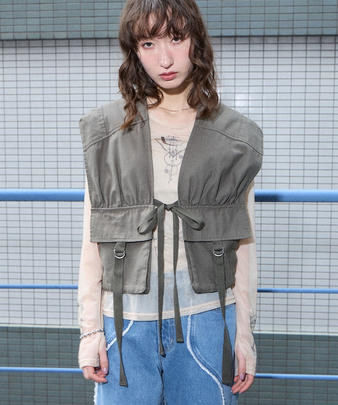 ELLEgirl ミリタリ―リメイク風ベスト_sub_3