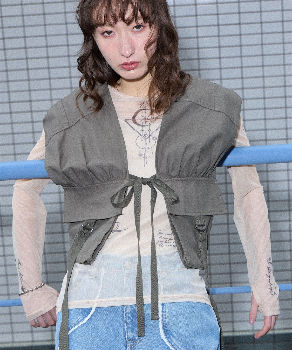 ELLEgirl ミリタリ―リメイク風ベスト_sub_4