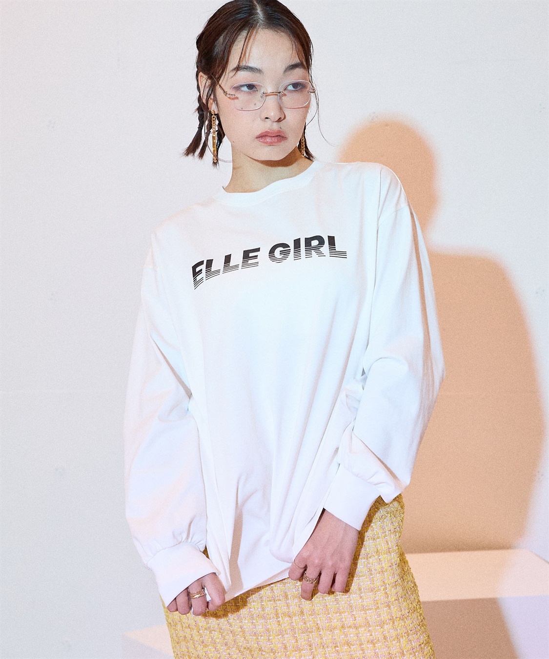 ELLEgirl オーバーサイズロゴプリントロンT_sub_2
